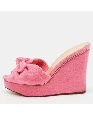 Charlotte Olympia Terry Cloth Jayne Platform Wedge Sandals - Pink