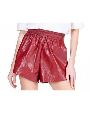 J joy Riley Faux Leather Shorts - Red