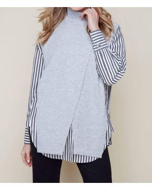 Renuar Mockneck Knit Sweater - Blue