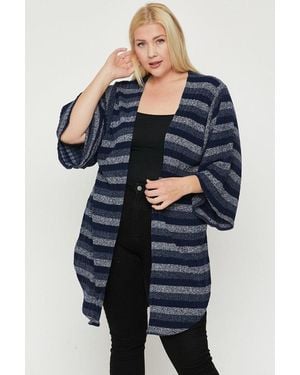 TRUEDAMES Multi-Color Striped Cardigan - Blue