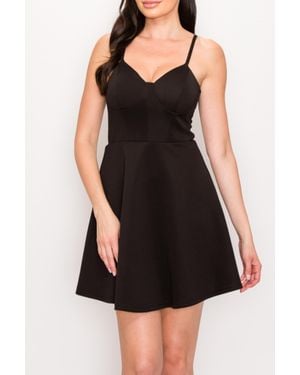 Privy Lace Fit And Flare Mini Dress - Black