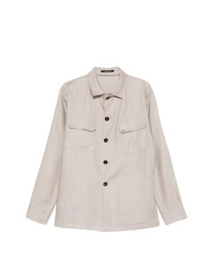 Tagliatore Tempest Classic Collar Button Jacket - White