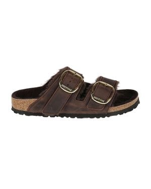 Birkenstock Arizona Bb Leather Shearling Sandals - Brown
