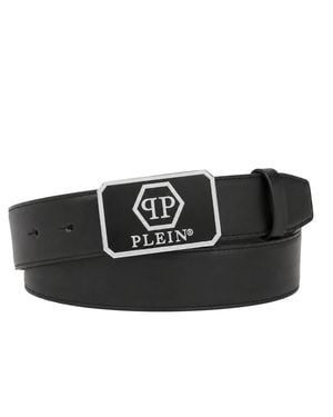 Philipp Plein Leather Belt - Black