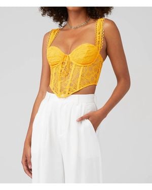 For Love & Lemons Sammie Lace Crop Corset Top - Orange