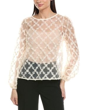 Ichi Ihelki Sheer Top - Natural