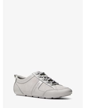 Michael Kors Keely Suede And Leather Sneaker - White