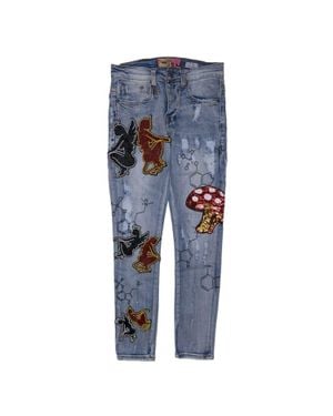 Cast Iron Mushroom Angel Vs Devil Denim Jeans - Blue