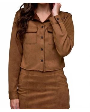Hidden Jeans Abbey Suede Button-Up - Brown