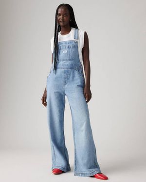 Levi's Xl Overall Denim Straight Leg Oversized One-Piece Ddr313 - Blue