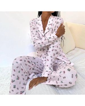 Splendid Flora Pillow Soft Pj Pant Set - Purple