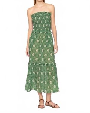 Sea Gloria Smocked Midi Dress - Green
