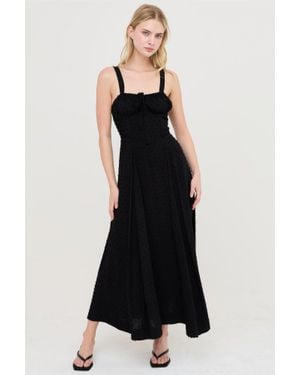 TRUEDAMES Elegant Corset Bodice Dress With Tie-Back Closure - Black