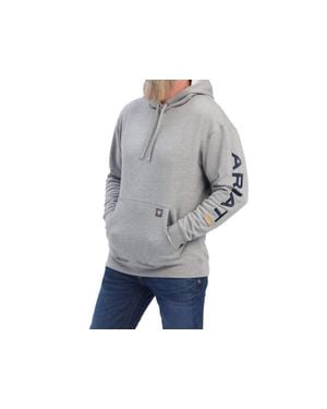 Ariat Rebar Sleeve Logo Hoodie - Gray