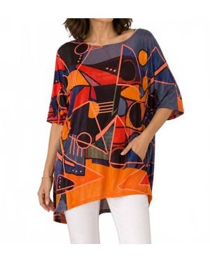 Inoa Mesh Dolman Sleeve Top - Orange