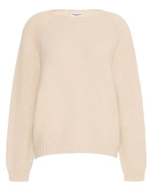 Weekend Relaxed-Fit Knit Sweater With Ribbed Details - Natural