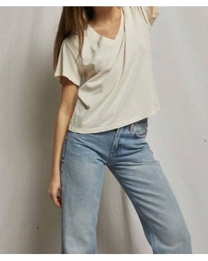 PERFECTWHITETEE Hendrix Basic V Neck Tee - Blue