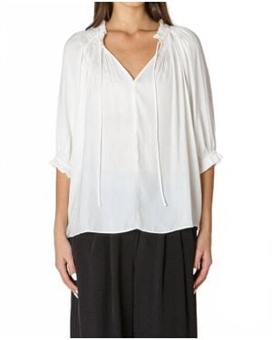 Dex Soft Pleated Tee - White