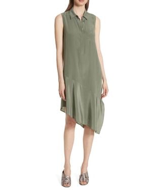 Equipment Tira Silk Asymmetrical Dress - Green