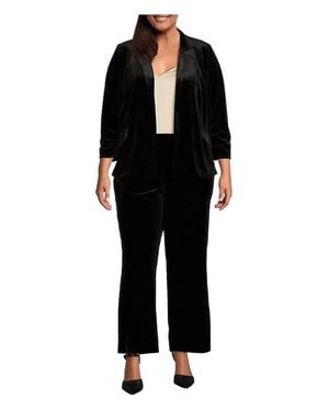 Skies Are Blue Velvet Wide Leg Pants - Black