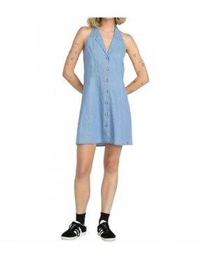 Volcom Sweet Talker Denim Mini Dress - Blue