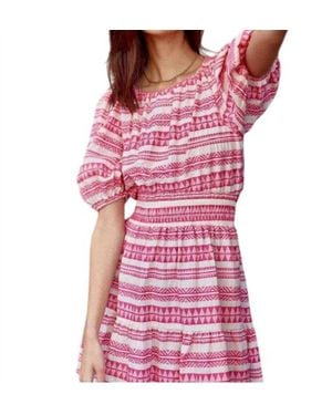 Self Contrast Cutout Dress - Red