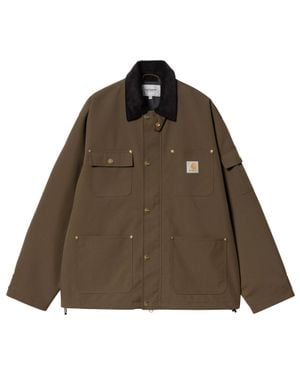 Carhartt Clapton Liberica Corduroy Collar Waterproof Nylon Jacket - Brown
