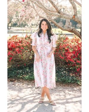 Victoria Dunn Kiawah Puff Sleeve Dress - Multicolor