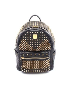 MCM Visetos Studded Backpack - Black