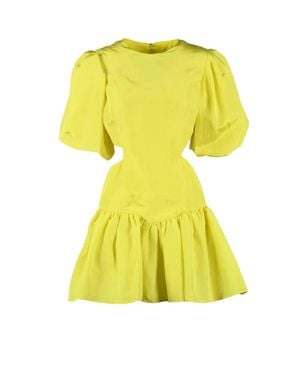 MSGM Puffball Dress Puffed Sleeves - Yellow