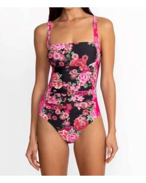 Johnny Was Ruched One Piece - Red