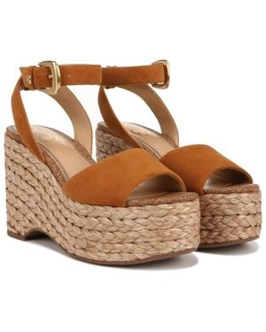 Sam Edelman April Sandals Rustic Wedge Espadrille Ver1535 - Brown