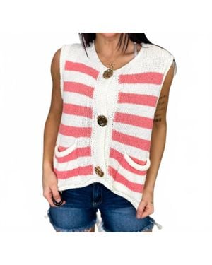 She + Sky Call Me Obsessed Knit Cropped Sweater Vest - Red