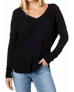 Bobi Moxie Drop Shoulder Long Sleeve Tee - Black