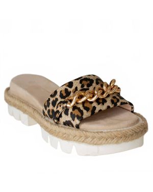 Cynthia Richard Bardot Leather Sandal - Brown