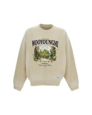 WOOYOUNGMI Oversized Cotton Crewneck Sweatshirt - White