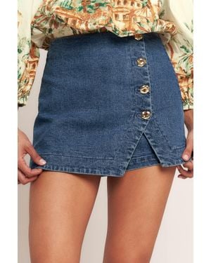 TRUEDAMES No Second Thought Denim Skirt - Blue
