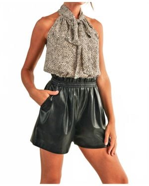 Reset By Jane Zaria Faux Leather Shorts - Black