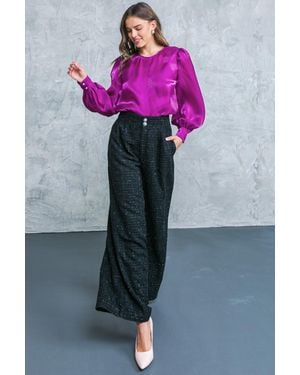 TRUEDAMES Always Praiseworthy Tweed Pants - Pink