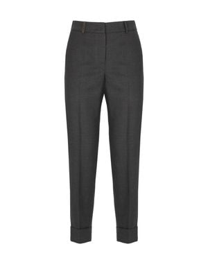 Peserico Tailored Pants With Subtle Glitter Accents - Gray