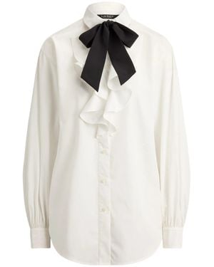 Ralph Lauren Saloma Ruffled Bow-Detail Shirt By Lauren Ralph La - White