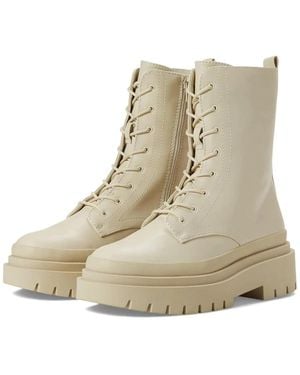Steve Madden Mansel Mans22S1-253 Boots 'Sm Bone Side Zip Combat Rhs9046 - Natural