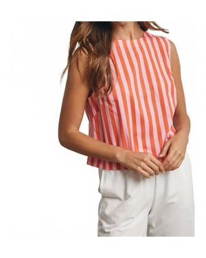 Wishlist Stripe Sleeveless Top - Red