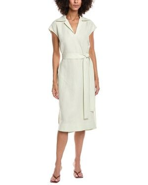 Lafayette 148 New York Belted High-Low Silk & Linen-Blend Mini Dress - Multicolor