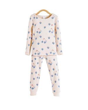 Babycottons Berrypop Snug Fit Long Pajama Set - White