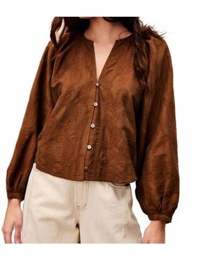 FRNCH Pensee Glace Blouse - Brown