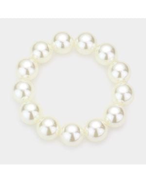 Fashnzfab Pearl Stretch Bracelet - White