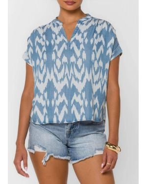 Velvet Heart Gilson V Neck Top - Blue