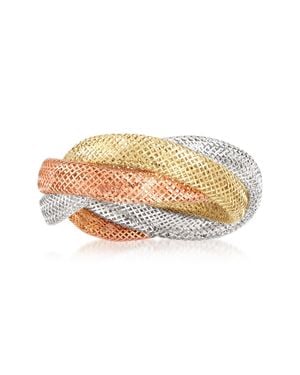 Ross-Simons Italian 14Kt Tri-Colored Mesh Ring - White