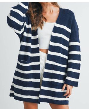 Buttermelon Striped Maxi Cardigan - Blue